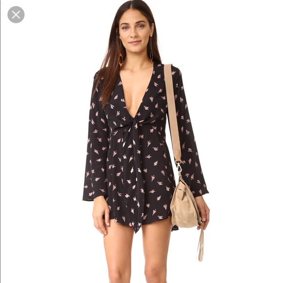 Flynn Skye Dresses & Skirts - Flynn Skye London Mini Dress Charcoal Bud